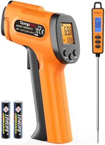 TempPro TempScan Infrared Thermometer Gun with Meat Probe