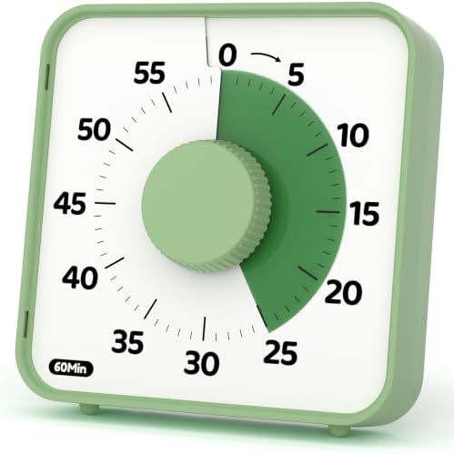 LIORQUE 6-Inch Large Visual Timer, 60-Minute Classroom Timer