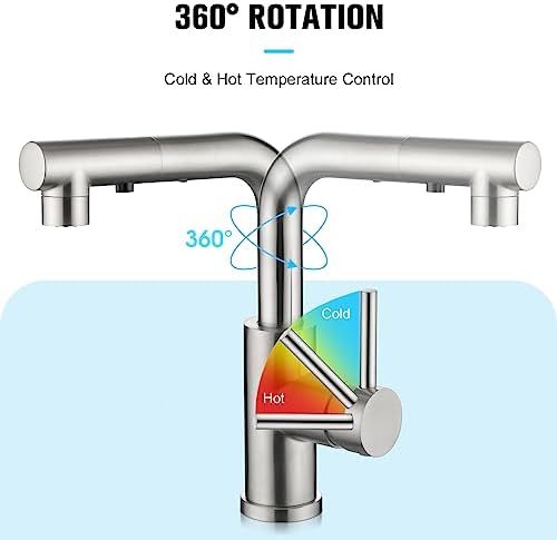 Crea Kitchen Faucet with Pull Out Sprayer, Brush Nickel
