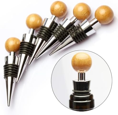 STOBAZA 6pcs Wine Stopper Set Wine Bottle Stoppers Metal