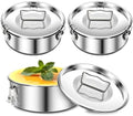 Maxcheck 3 Pack Flan Mold with Lid 1.5QT Stainless Steel Flan Pan