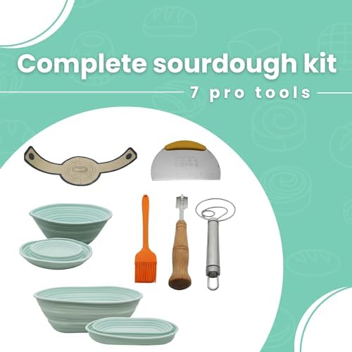 Sourdough Starter Kit - Bread Baking Supplies with Silicone Proofing
