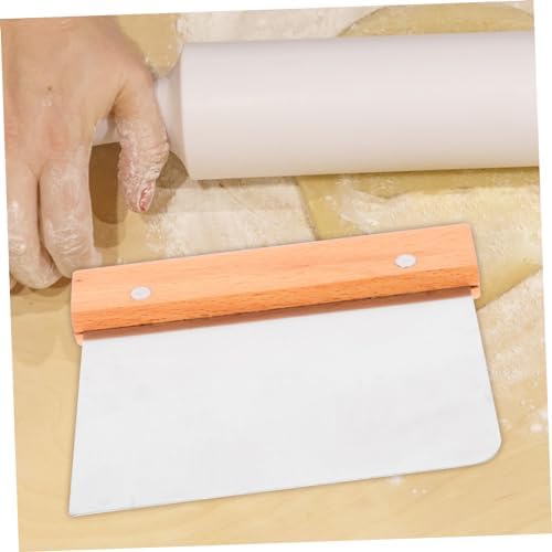 Stainless Steel Dough Scraper with Wood Handle, Bench Cutter for