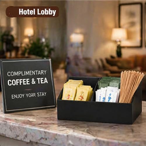 BinaryABC Sugar Packet Holder, Coffee Bar Tea Bag Organizer Box