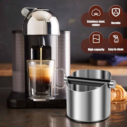 Coffee Knock Box Stainless Steel Espresso Knock Box with Removable