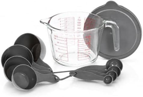 Glad Measuring Cups and Spoons Set, 10 pcs - 32oz Liquid Glass