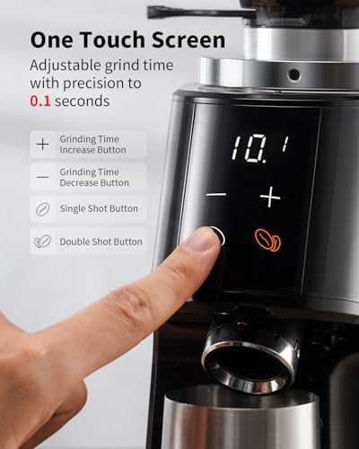 SHARDOR 64mm Flat Burr Coffee Grinder, 100 Settings
