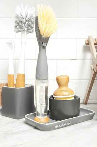 Full Circle Stash Ceramic Kitchen Sink Caddy, 11”