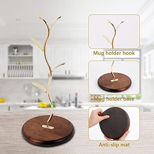 HoroM Gold Coffee Mug Tree for Counter, Coffee Mug Holder Stand, Mug