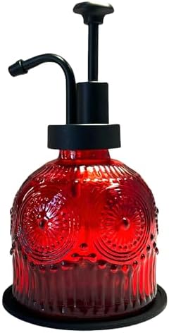 Vintage Glass Soap Dispenser, Red