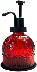 Vintage Glass Soap Dispenser, Red