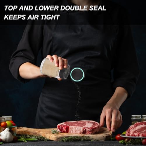 Glass Salt and Pepper Shakers Set of 2, Moisture Proof Salt Shakers