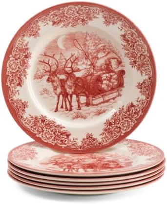 Royal Stafford Christmas Sleigh Dinner Plates, 11 in Diameter
