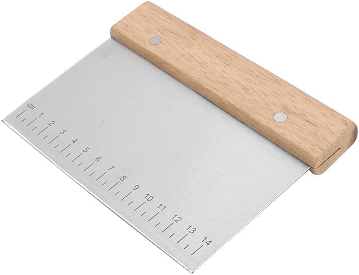 Dough Cutter for Bread and Pizza Dough - Stainless Steel Metal Griddle