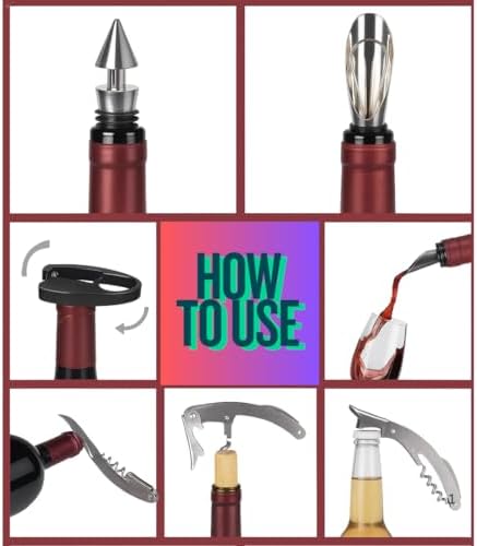 Wine Opener Gift Set - Wine Bottle Accessory Kit Corkscrew Opener