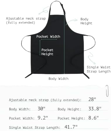 Kitchen Apron with 2 Pockets & Adjustable Neck Strap