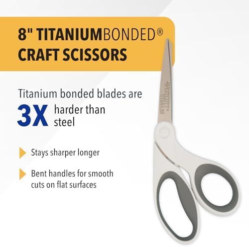 Westcott 8" Bent Craft Scissors with Titanium-Bonded Blades for