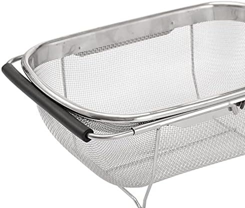 AJIODA Over The Sink Colander, 4 Quarts Stainless Steel Oval Colander