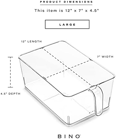 BINO Clear Storage Organizer with Handles, Large