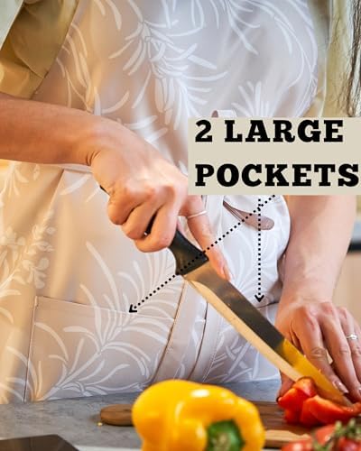 Adjustable Cooking Aprons for Women with Pockets| Poly-Cotton