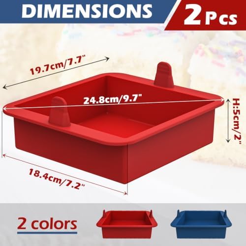 Webake 6 inch Air Fryer Square Cake Pan, Nonstick Platinum Silicone