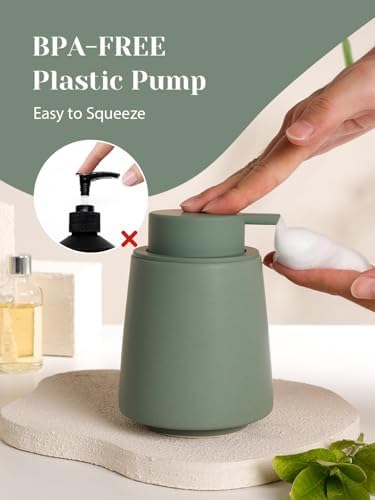 INGOFIN Ceramic Foaming Soap Dispenser -14 oz Foam Hand Soap Dispenser