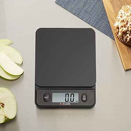 Taylor Glass Top Food Scale with Touch Controls, 11 lb Capacity, Sleek