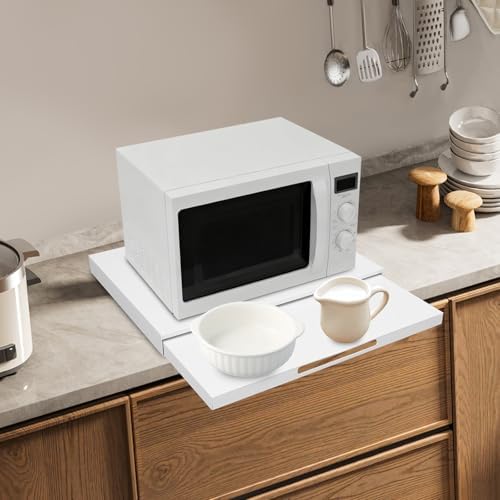 Microwave Countertop Stand with Pull-Out Shelf