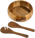 VaeFae Acacia Wood Bowl, Wooden Salad Bowl Set, Natural Grain Finish