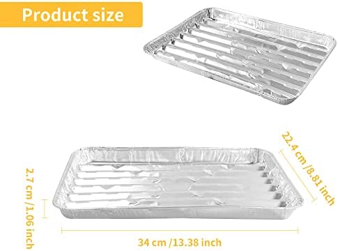 40 Pack Disposable Aluminum Broiler Pan 13 x 9 x 1 inch Aluminum Foil
