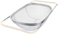 AJIODA Over The Sink Colander, 6 Quarts Stainless Steel Oval Colander