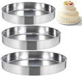 Set of 3 Stainless Steel Round Cake Pans - 11", 12.6", 14.2" Non Stick