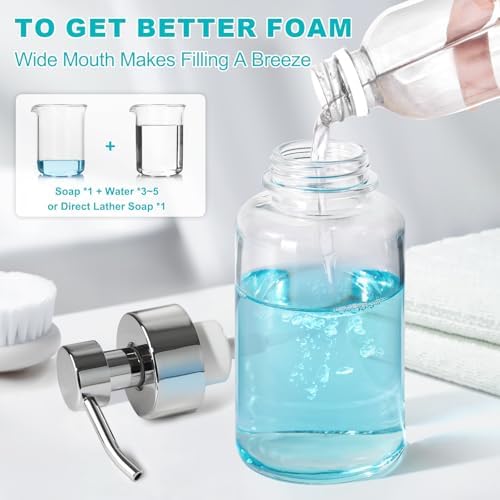 Foaming Soap Dispenser, 14.1 oz 2 Pack Glass
