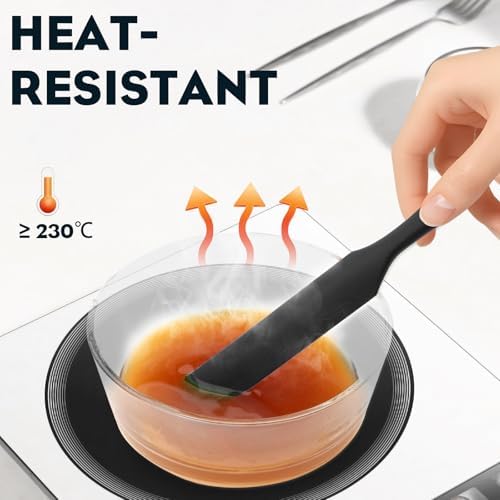 3pcs Silicone Jar Spatulas 10in Long Skinny Heat-Resistant, Narrow