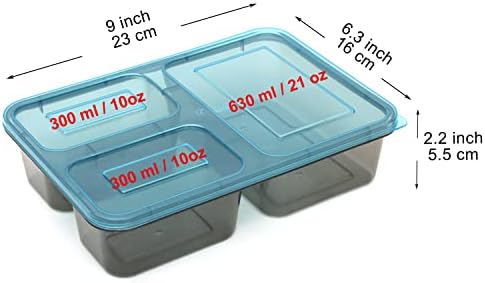 Youngever 7 Sets Thick Large Bento Lunch Box 40 Ounce, Meal Prep