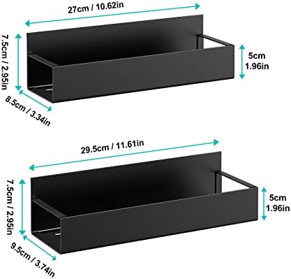 Vetacsion 2-Pack Moveable Magnetic Spice Racks, Black