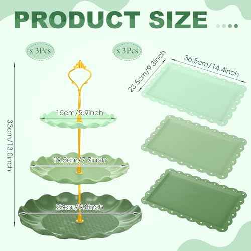 FoldTier 6 Pack Cupcake Stand Set 3 Pcs 3 Tier Gradient Dessert Table
