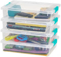 IRIS USA 6 Qt Storage Bins with Lids, 4-Pack, Clear