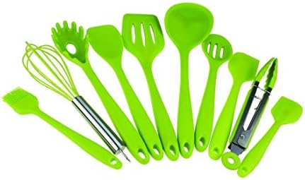 10pcs Green Silicone Kitchen Utensils Set