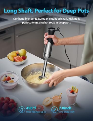2026 New 1000W Immersion Blender Handheld – 25-Speed, Stainless Steel
