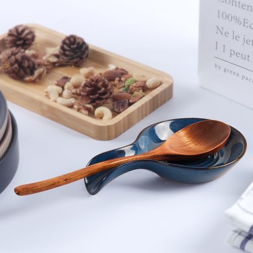 JINIHFW Spoon Rest for Kitchen, Ceramic Spoon Holder for Stove Top