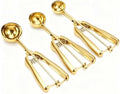 Gold Ice cream spoon,3Pcs Cookie Scoop Set,Stainless steel ice cream