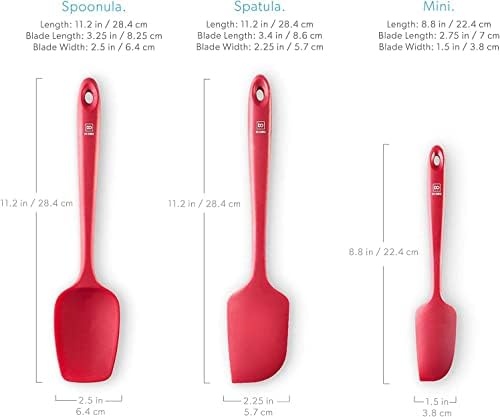 DI ORO 3-Piece Red Silicone Spatula Set