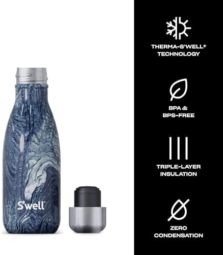 S'well Azurite Marble Water Bottle - 9 oz, Stainless Steel