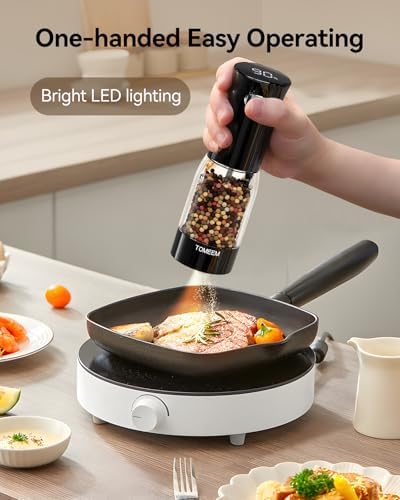 TOMEEM Rechargeable Electric Salt and Pepper Grinder Set