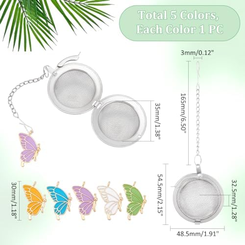 UNICRAFTALE 5pcs Round Stainless Steel Mesh Tea Infusers Round Tea