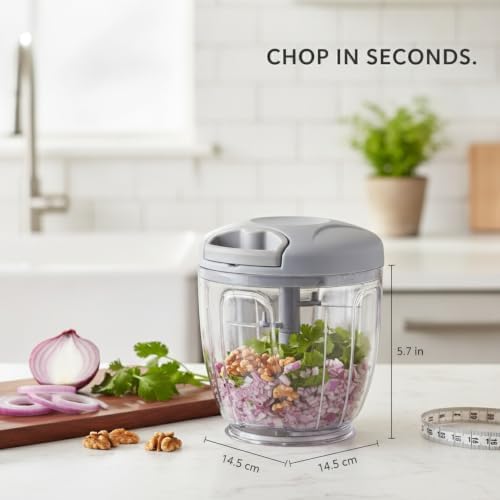 1-Pack Manual Food Chopper, 30.4 fl oz Pull String Vegetable Mincer