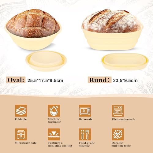16-Piece sourdough bread baking supplies Set - Foldable Silicone