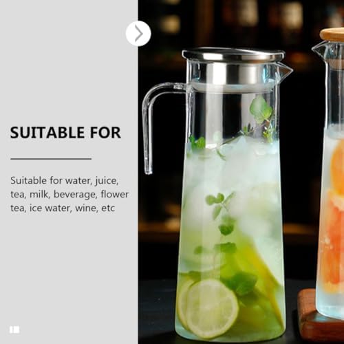 L Acrylic Water Pitcher with Lid, Drinking Jug for Iced Tea