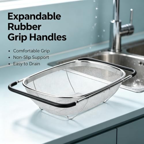 ZDRongZhen Kitchen Accessories Over the Sink Colander Strainer